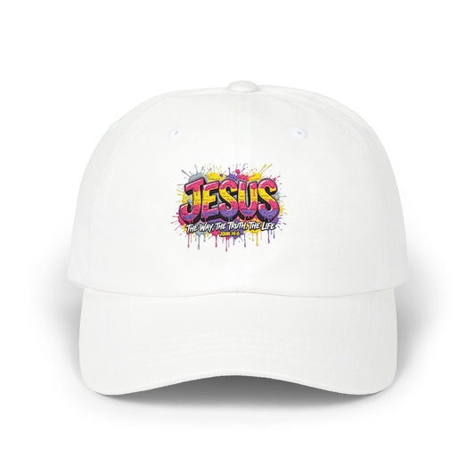 Jesus Graffiti Dad Cap – Colorful Christian Baseball Hat