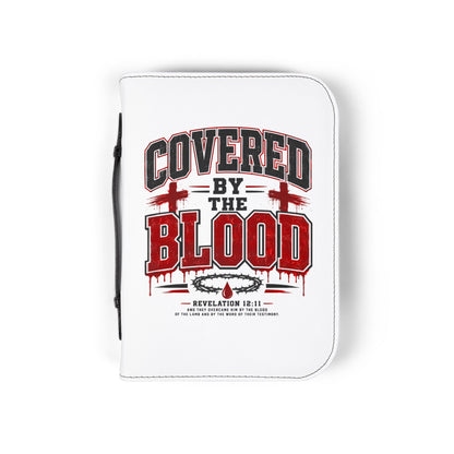 Covered by the Blood Bible Cover – Christian Zippered Bible Case with Cross Design