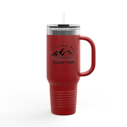 40oz Insulated Travel Mug — Mountain Adventure "Earth Can Move" Design