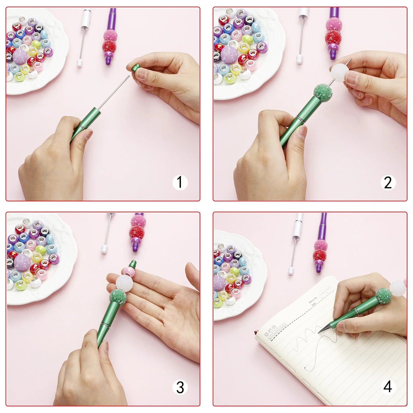 Colorful Beaded Writing Pens