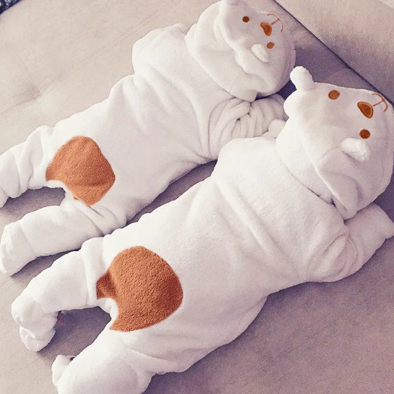 Cozy Bear Hooded Baby Romper