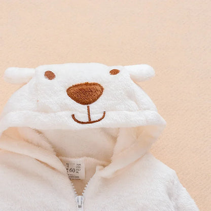 Cozy Bear Hooded Baby Romper
